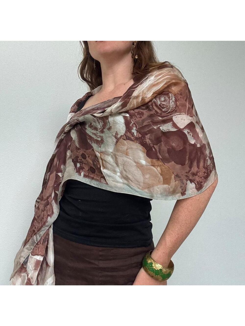 Vince camuto brown floral silk